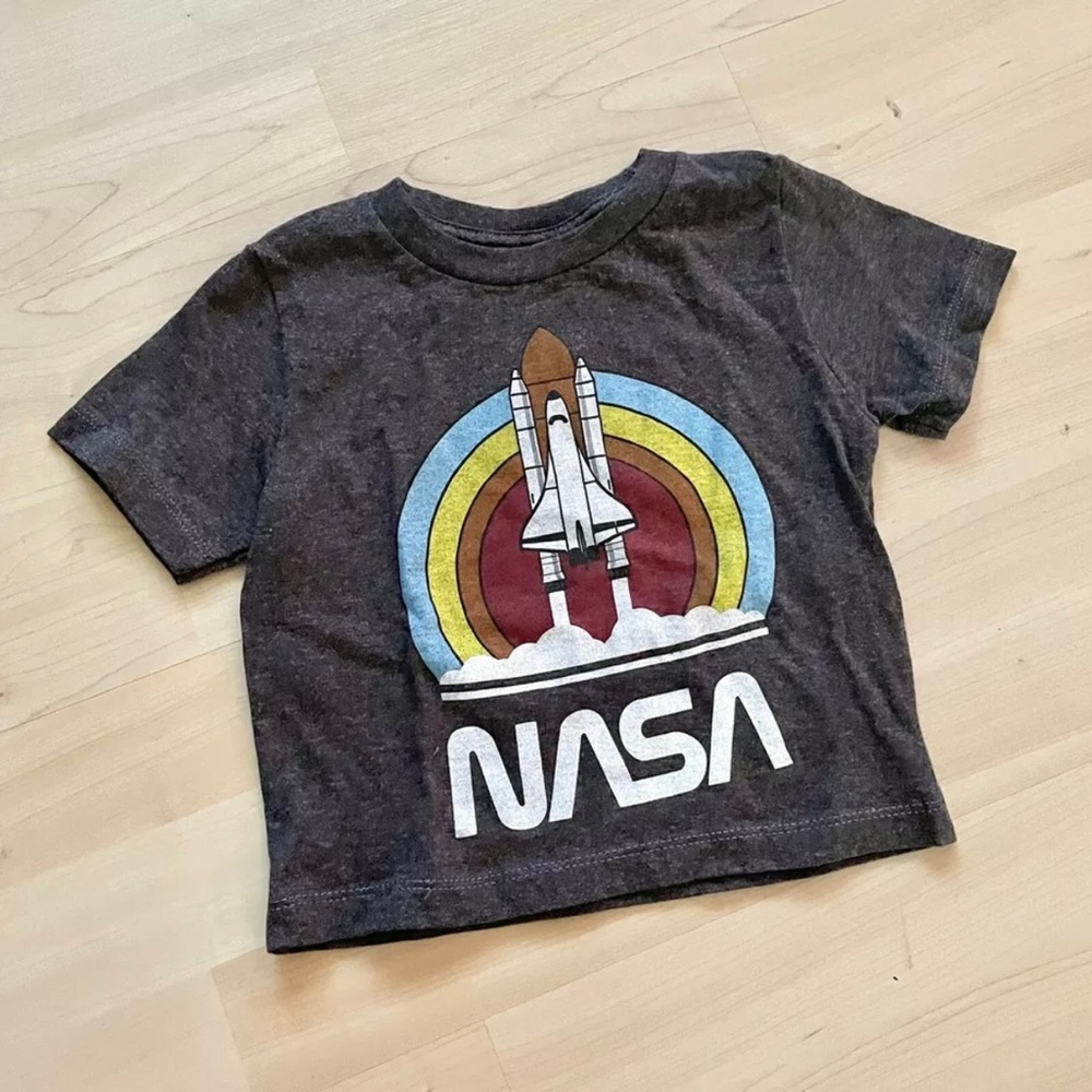 NASA Space Ship Shuttle Launch Take Off Gray Shirt 18 Months Top Casual